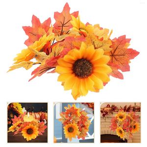 Candle Holders Maple Wreath Fall Wreaths Leaf Rings Door Ornaments Party Decor Harvest Festival Orange Home