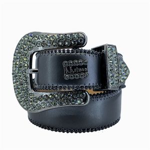 デザイナーベルトBBメン用のサイモンベルトブラックブルーホワイトのマルチカラーの光沢のあるダイヤモンドベルトは、ギフトとしてのキラーラインストーンを備えています