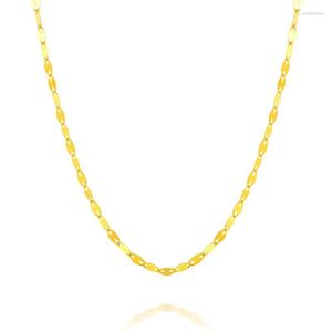 Kedjor Madalena Sarara Pure 18K Yellow Tile Chain Style Gold Fish Lip Necklace 16 