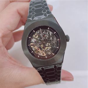 U1 Herrklocka Designer Luxury Automatic Movement Watches Size 41mm 904L rostfritt stål Remglas baksida Orologio PVD Black Watches Royal