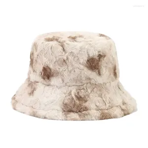 Basker Autumn Winter Cotton Print Warm Fisherman Hat Bucket Outdoor Travel Sun Cap för män och kvinnor 205