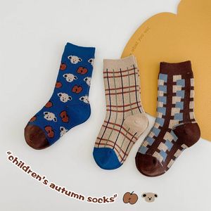 Kids Socks 3-12Y Boys Socks Autumn Winter Cotton Sock Calf Length Children Cartoon Pattern Double Needles Top Quality Kids Socks 231021