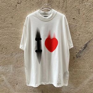 Kadın T Shirt Marka Love Logo T-Shirt Pamuk Yaka İşlemeli Alfabe Yüksek Kaliteli Çift