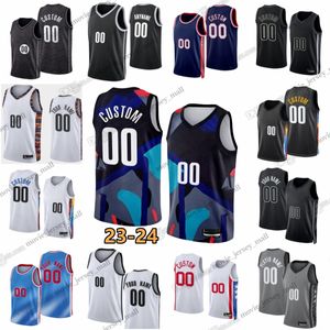 Personalizado Ben Simmons Cameron Johnson 2023-24 Novas camisas de basquete impressas Mikal Bridges Noah Clowney Cam Thomas Day'Ron Sharpe Dennis Smith Jr.Lonnie Walker IV