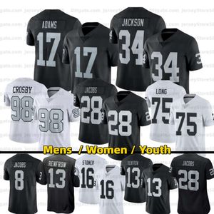 17 Davante Adams Josh Jacobs Maxx Crosby Futbol Forması 10 Jimmy Garoppolo Hunter Renfrow Bo Jackson Michael Mayer Jones Charles Woodson Özelleştirilmiş Jersey