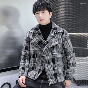 Men's Suits Boutique Fashion Gentleman Slim-fit Casual Korean Edition Blazer For Mink Woolen Pressed Cotton Padded Warm