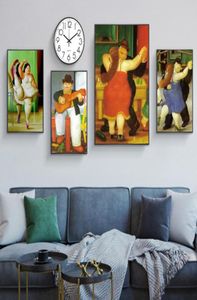 Rolig konstfett dansare par canvas målningar av Fernando botero affischer och tryck vardagsrum väggkonst bild dekoration2760711