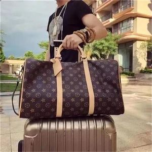 New Men Duffle Bag Women Travel Bags Hand Luggage Mens Pu Leather Handbags Large CrossBody Totes 54cm