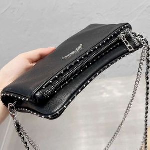 Kvällspåsar populära kvinnors väska handväska vingar diamantjärn zadig et voltaire rivets fårskinn läder messenger crossbody handväskor två kedja damer3