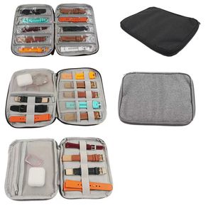 Titta på bandarrangör Nylon Waterproof Watch Bands Storage Bag Portable Electronics Travel Iwatch Stems Bärande Case Pouch för Garmin Apple Samsung Watches