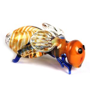 Cool Colorful Thick Glass Pipes Wasp Style Dry Herb Tobacco Filter Bowl Spoon Handpipes Portable Handmade Hand Smoking Cigarette Holder Tube DHL