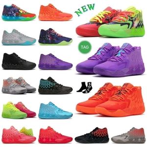 Ball Lamelo Chaussures Mb.01 Lo Chaussure de basket-ball 1of1 Queen Rick et Rock Ridge Red Blast Galaxy Sky Blue Unc Iridescent