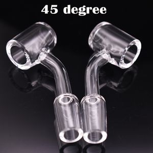 10st 4mm tjocklek Flat Top Quartz Banger Nail 14mm 18mm 45 grader Male Domeless Nail For Dab Straw Oil Rig Rökningstillbehör