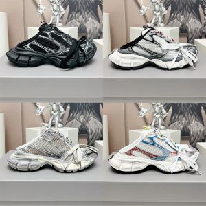 Scarpe da uomo sportive casual di marca di lusso 2023 Pista di moda di Parigi 3XL Piattaforma per sneaker in rete con lacci che aumenta la creazione di vecchie scarpe da ginnastica per coppie Mezze scarpe da ginnastica