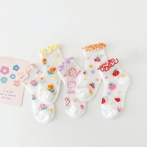 Kindersocken 5 Paare/Los Mädchensocken Sommer dünne atmungsaktive Mesh-Socken für 1 bis 12 Jahre Kinder Jungen und Mädchen Kinder-Baumwollsocken 231021