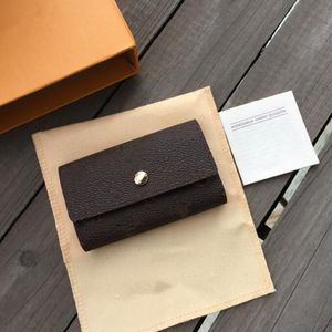 Hurtowy projektant kluczowy torby uchwytu portfela dla mężczyzn Kobieta z pudełkowymi kwiatami liter szafki Siatka Darmowa wysyłka