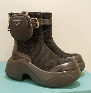 23SS Designer Streç Ren-Diamond Martens Boots Kadın Lüks Boot Ladies Rois Moda Kızlar Buzağı Deri Küçük Cüzdanlı Dış Mekan Dış Mekan Günlük Botlar