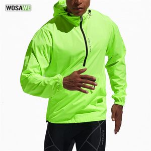 Cykeljackor Wosawe Komprimerbar herrcykeljacka Huven med huva Running Windbreaker Breattable Wind Jackets Waterproof Long Sleeve Jersey 231021