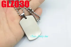 Pendant Necklaces 42mm Satin Face Stainless Steel Private Tags Man Male Finish Necklace Chains 10 Pcs GLZ030