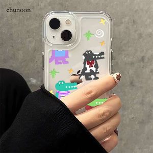 Streszczenie dinozaur graffiti odpowiedni dla Apple 15PROMAX Case Telefon Case iPhone 14 Transparent 12/11pro All Inclusive XL