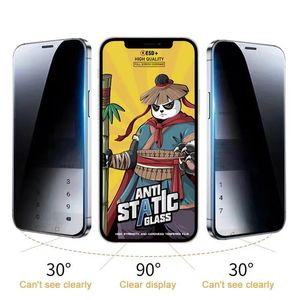 Proteggi schermo per iPhone 15 Pro Max 14 Plus 13 Mini 12 11 XS XR X ESD ANTISTATICO HD Privacy Pellicola in vetro temperato Copertura completa Antiriflesso Spy Curvo Premium Proof Guard