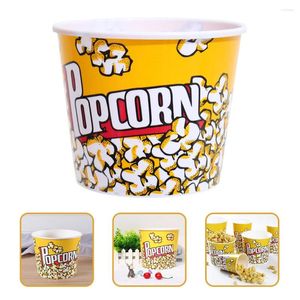 Dinnerware Sets 10 Pcs Popcorn Bucket Bowl Kids Movie-night Cake Decor Party Snack Holder Disposable Containers Reusable Cup Candy Plastic