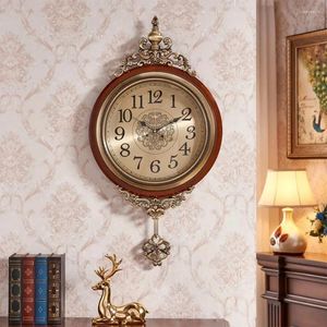 Wall Clocks Elegant Home Clock Decoration Hand Gift Living Room Piecesquartz Classic Gold Old Fashion Nordic Klok Decor