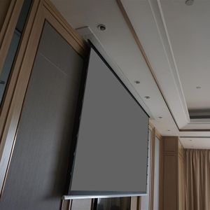 Black Diamond Obsidian Long Throw ALR Motorized Projector Screen In-ceiling Recessed Design projection Screen For 3D UHD 8K Home Theater