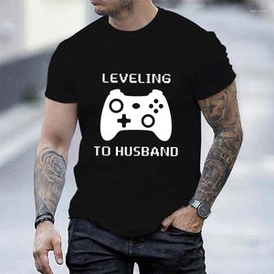 Homens Camisetas Homem Equipe Noivo Tees Nivelando para o Marido - Respawning Como Groomsman T-shirt Gamer Bachelor Bachelorette Party Tshirt