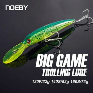 Baits Lures NOEBY Trolling Minnow Fishing 120mm Floating 140mm 160mm Slow Sinking Wobblers Artificial Bait for Sea Bass Lure 231023