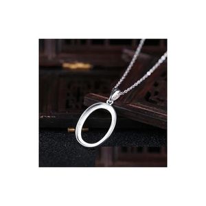 Pendant Necklaces Fine Sier 925 Sterling Semi Mount For Oval Cabochon Amber Agate Opal Jewelry Setting No Necklace280H Drop Delivery Dhxyd