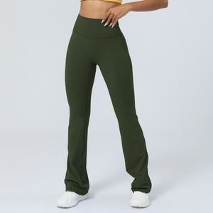 Womens Flare Yoga Pants Ribbed Bootcut Leggings High Maisted Flares Bottom träningsbyxor med fickor