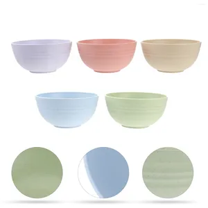 Dinnerware Sets 5 Cereal Bowls Unbreakable Bowl Lightweight Noodle Soup Rice Salad For Oatmeal Snack