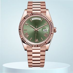 Herrenuhr, hochwertige AAA-Uhr, 8205 Uhrwerk, Maschinenuhr, Damenuhr, 36 mm, 41 mm, komplett aus Edelstahl, Saphirglas, grünes Zifferblatt, Tag und Datum, Luxusuhr, Montre