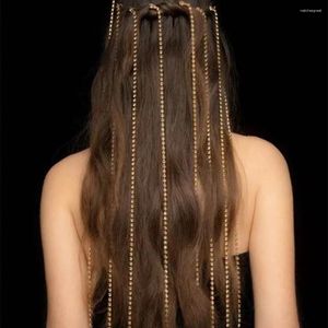Fermagli per capelli 5 pezzi con strass, catena di nappe super lunghe, per ragazza, forcine per capelli pendenti in cristallo di lusso