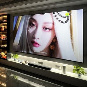 100 inch 16:9 3D 4K Black diamond Narrow Fixed Frame Projection screens ALR screen for Long Throw Projector