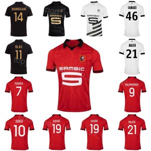 Kulüp 23-24 Stade Rennais Soccer 14 Benjamin Bourigeaud Jersey 34 Ibrahim Salah 30 Steve Mandanda 28 Enzo Le Fee 10 Amine Gouiri 11 Ludovic Blas Futbol Gömlek Kitleri