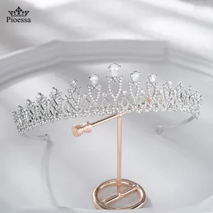 Grampos de cabelo coroa da noiva tiara jóias de casamento coroas de cristal banda prata cor ouro acessórios da dama de honra bandana para o aniversário