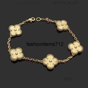 Designer Bracelets Van Clover Bracelet Link Chain Bracelet Cleef Clover Womens Fashion 18k Gold Bracelets Jewelry 2023 12222
