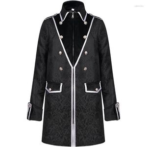 Men's Trench Coats Men's Coat Spring And Autumn Vintage Stand Collar Fashion Jacquard Unique Quality Casual Plus-Size