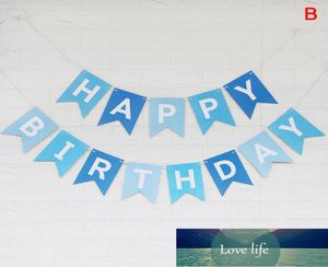 Banner urodzinowy papier Bunting Garland Banery Happy Birthday Decor Baby Boy Girl Party Materie