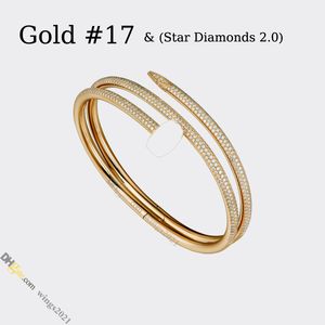Bangle nail bracelet diamond jewelry designer for women designer bracelet Titanium Steel Bangle GoldPlated Never Fading NonAllergic Gold Bracelets St 65IC