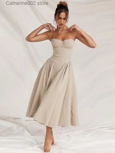 Urban Sexy Kleider Elegantes, schlankes, rückenfreies Sling-Kleid für Damen, modisch, solide Trägerkleider, 2023, neue Sommer-Party-Abend-Roben, Vestidos T231023