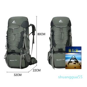 Sırt çantası 75L Kamp Sırt Çantası Yürüyüş Çantası Sport Dış Mekan Çantaları Yağmur Kapağı Seyahat Tırmanış Dağcılığı Dağcılık Trekking Kamp Çantası