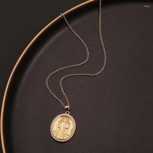 Anhänger Halskette Diyalo Heilige Gläubige Halskette für Frauen Männer katholisches Metallschmuck Geschenk