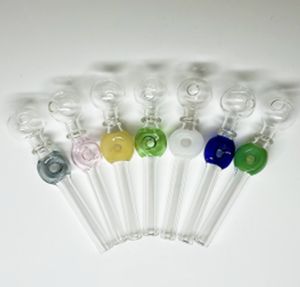 30mm Ball Glass Oil Burner Pipe Colorful Thick Pyrex Smoking Pipes Tube Burners for Water Bong Accessories