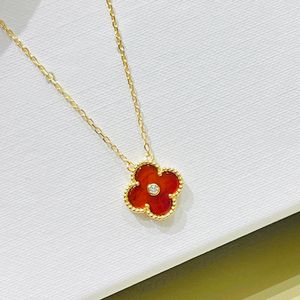 four leaf clover necklace Natural Shell Gemstone Gold Plated 18K designer for woman T0P Advanced Materials European size jewelry anniversary gift 022