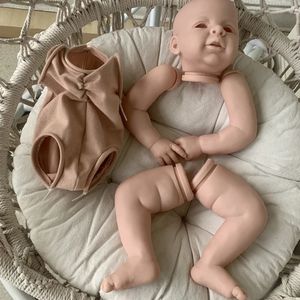 Dolls 23inch Reborn Doll Kit Jaylan Reborn Toddler Doll DIY Unfinished Unpainted Doll Parts with Cloth Body and Eyes Kit Reborn Bebe 231023