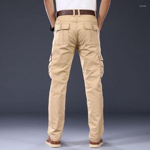 Herrenhosen Herren Cargo Multi Pockets Militari Tactic Pant Losse Straight Frühling Sommerhose Safari Style Pluse Size Male