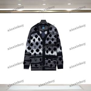 xinxinbuy Felpa con cappuccio da uomo firmata Felpa cardigan con stampa di lettere sfumate manica lunga da donna Nero rosso XS-2XL